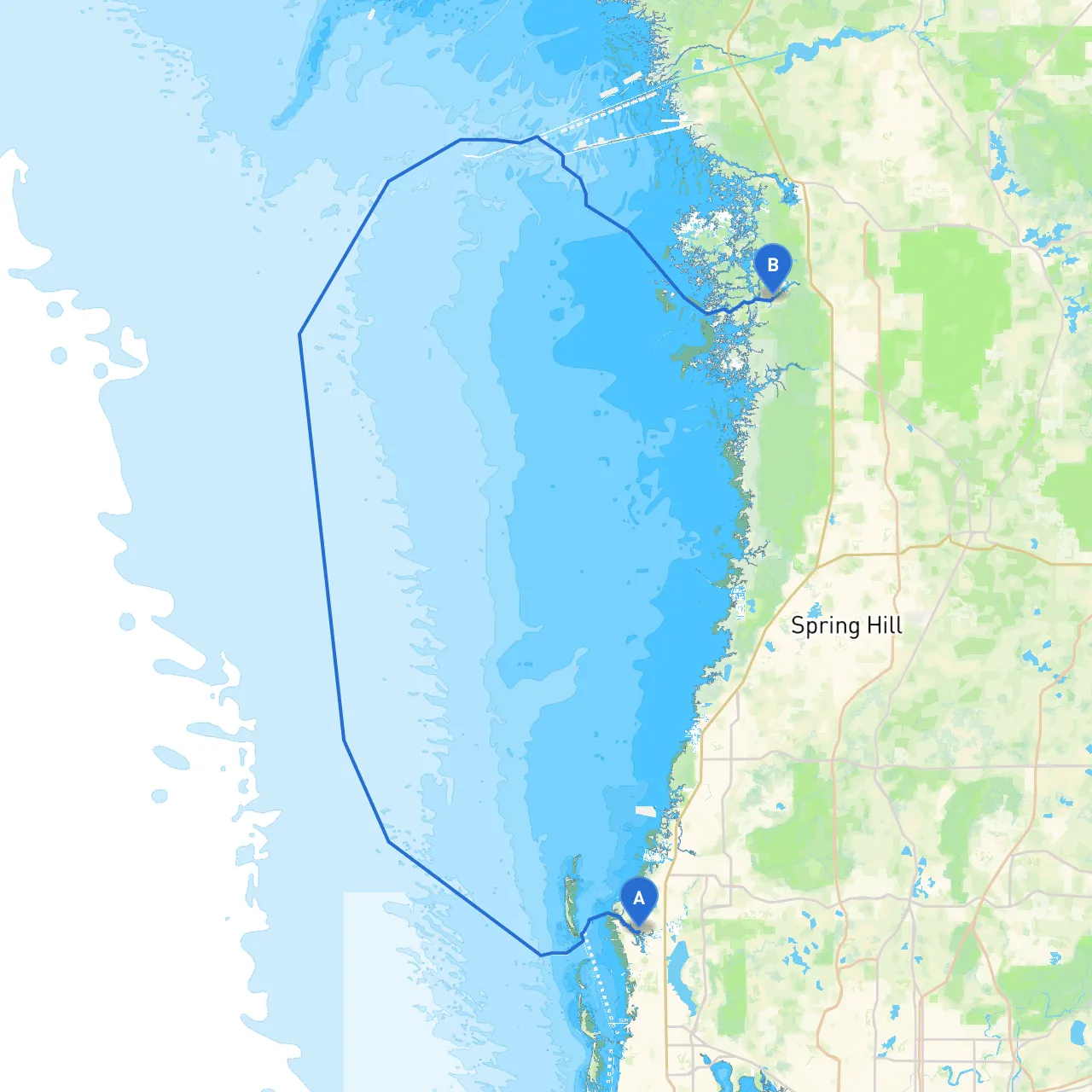 Tarpon Springs to Homosassa