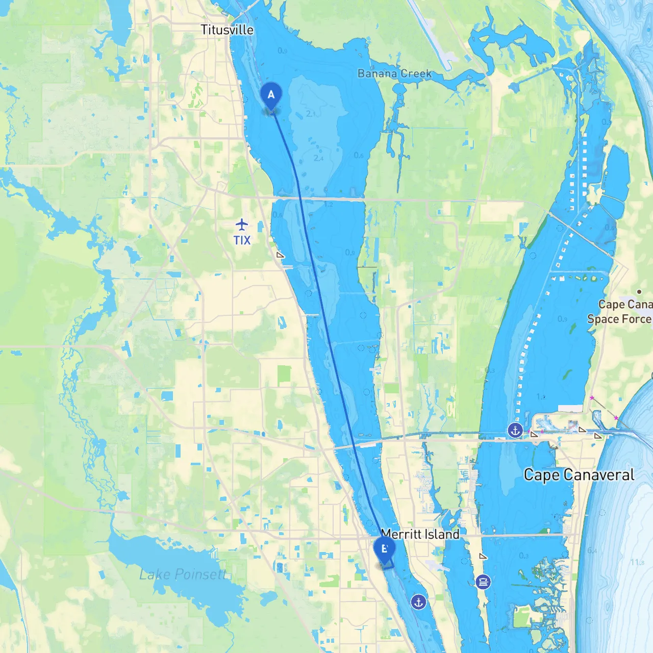 Titusville to Rockledge