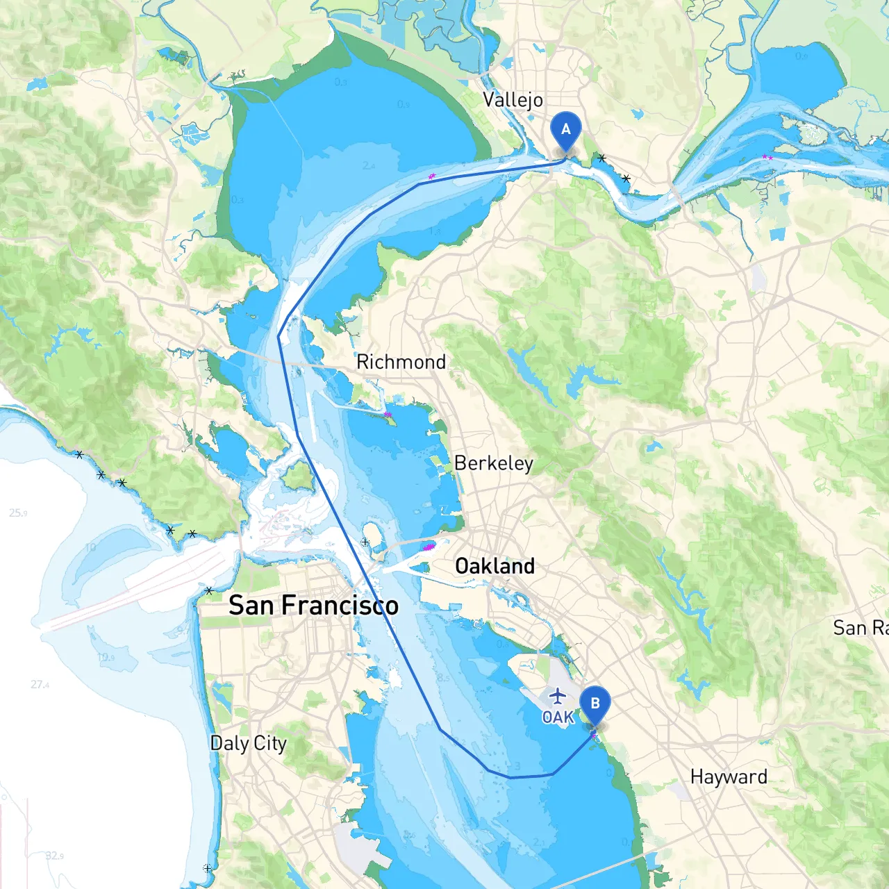 Vallejo to San Leandro