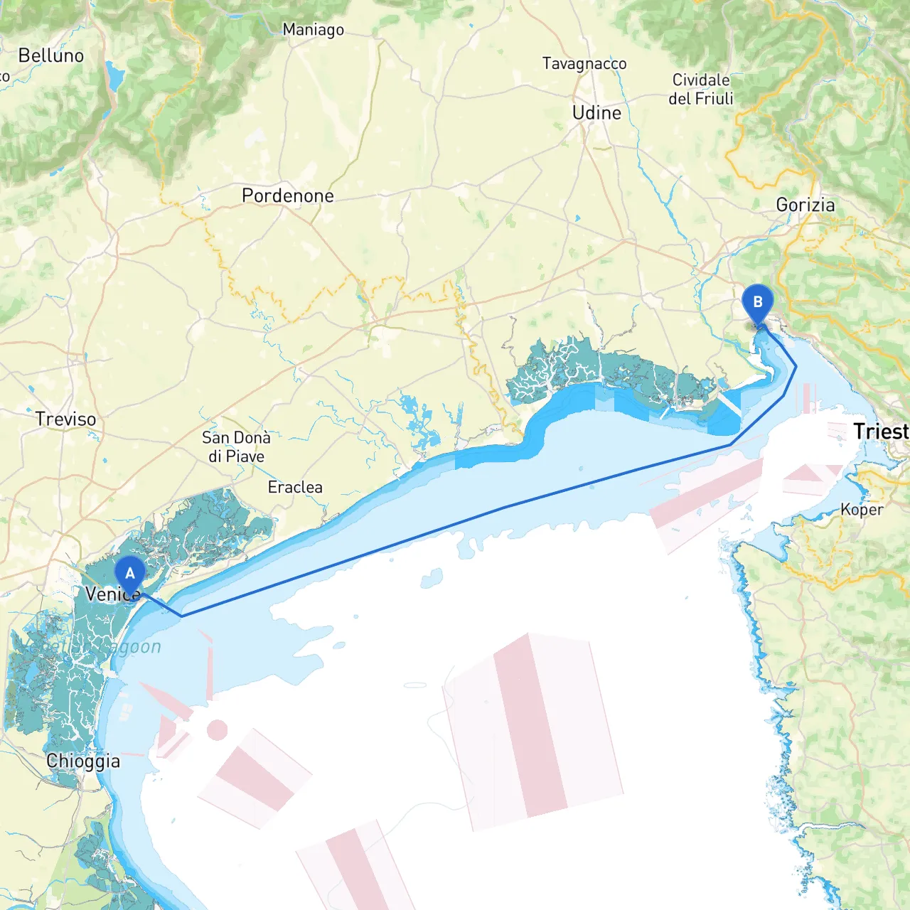 Venice to Monfalcone