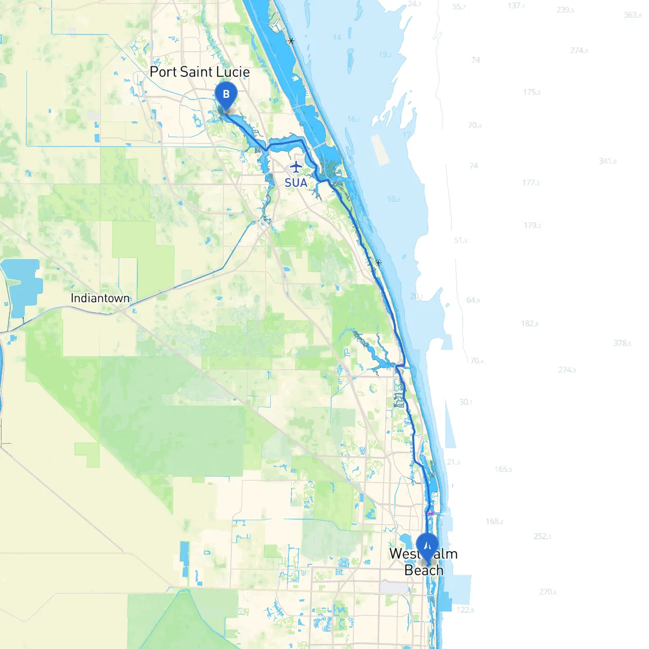 West Palm Beach to Port St. Lucie