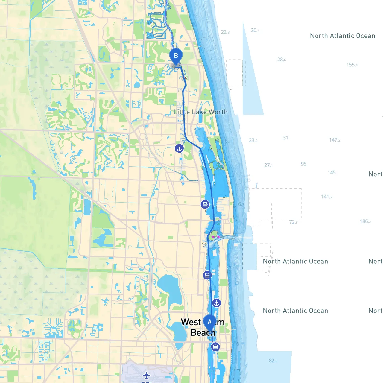 West Palm Beach to Palm Beach Gardens
