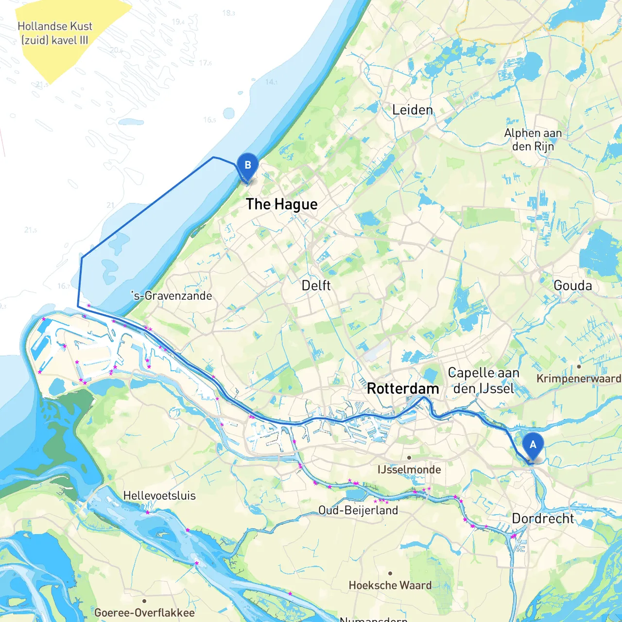 Alblasserdam to Den Haag