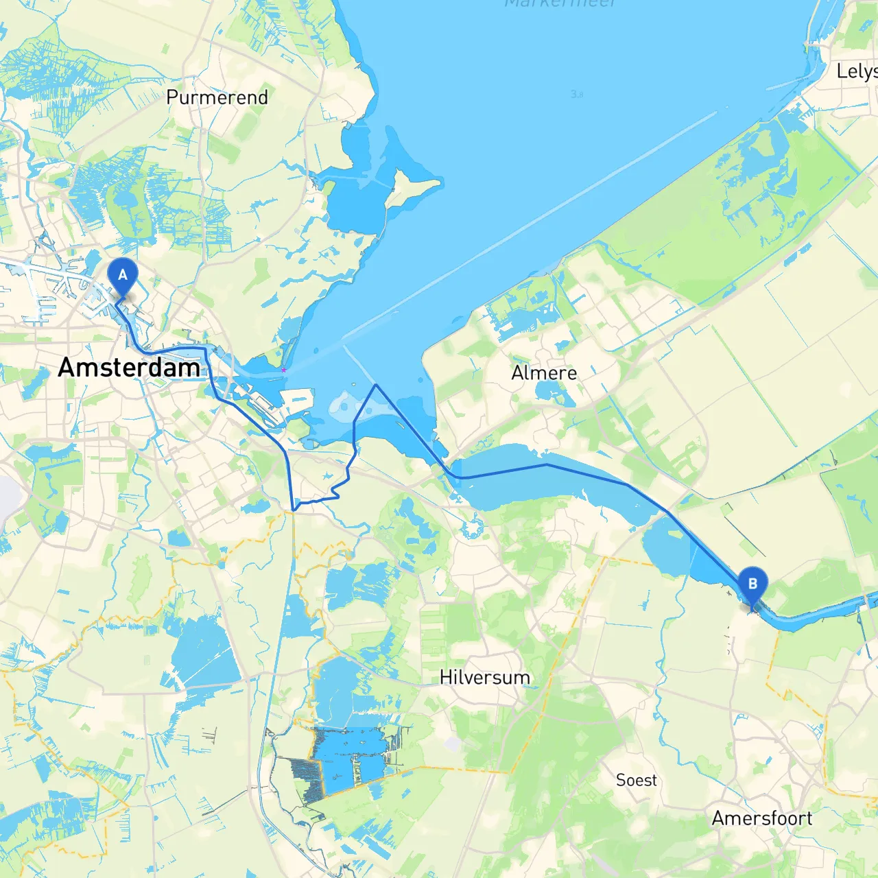 Amsterdam to Bunschoten Spakenburg