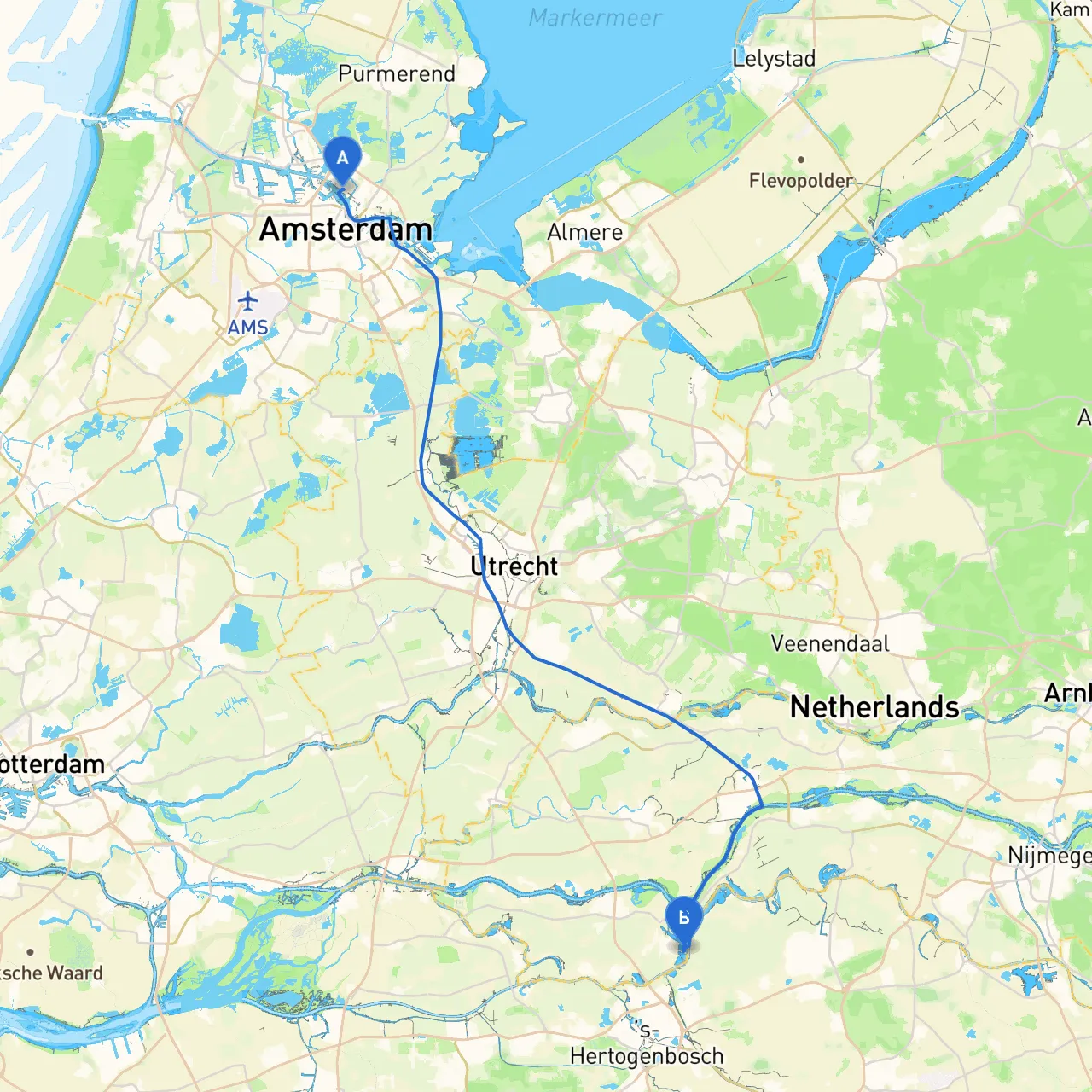 Amsterdam to Kerkdriel