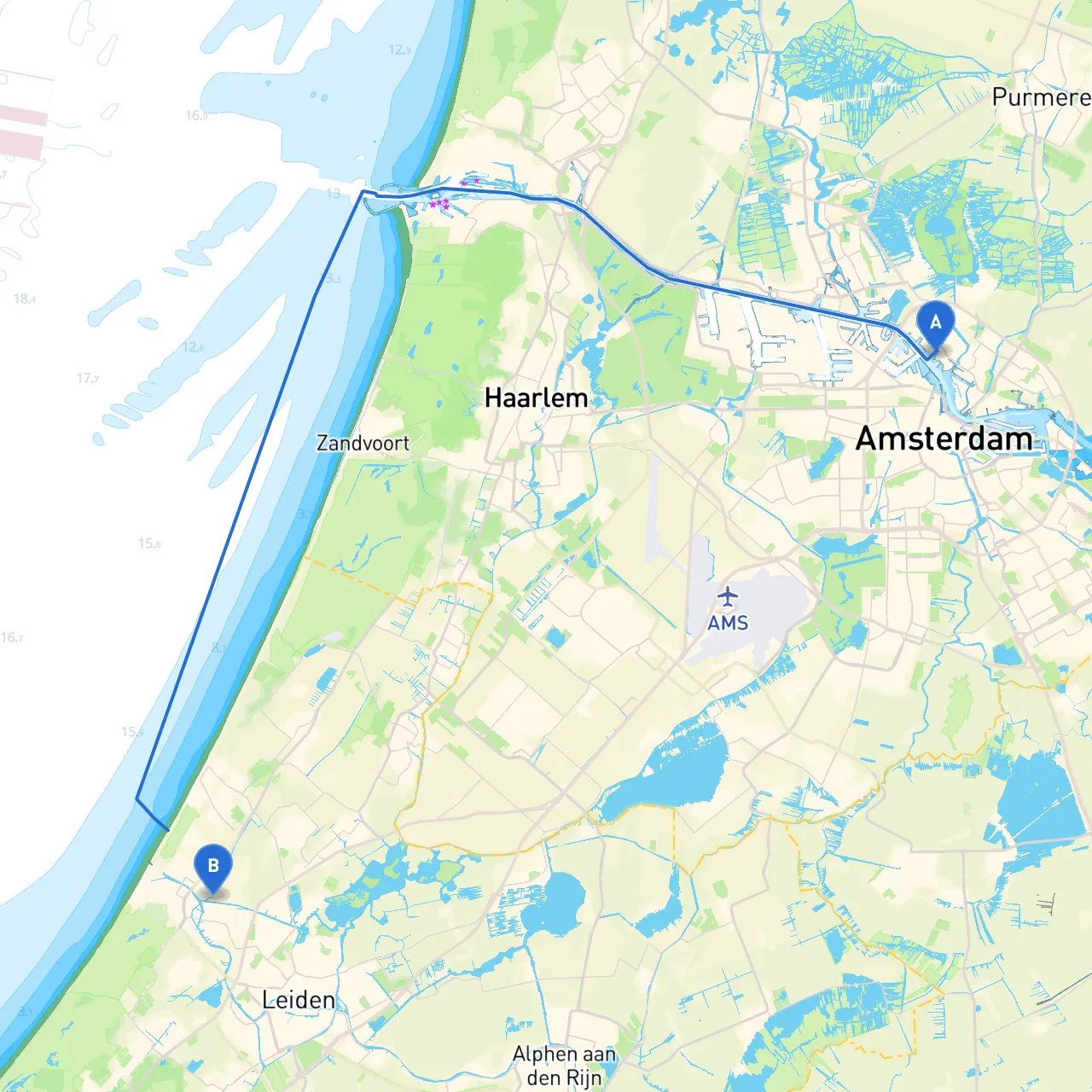 Amsterdam to Rijnsburg