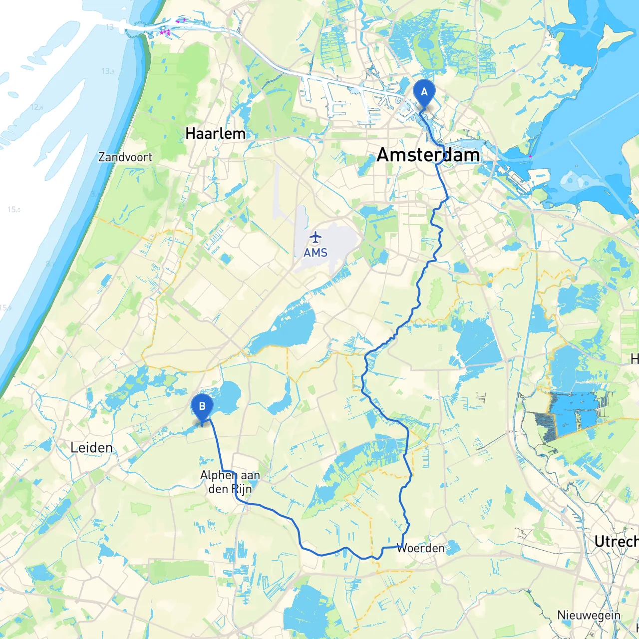 Amsterdam to Woubrugge