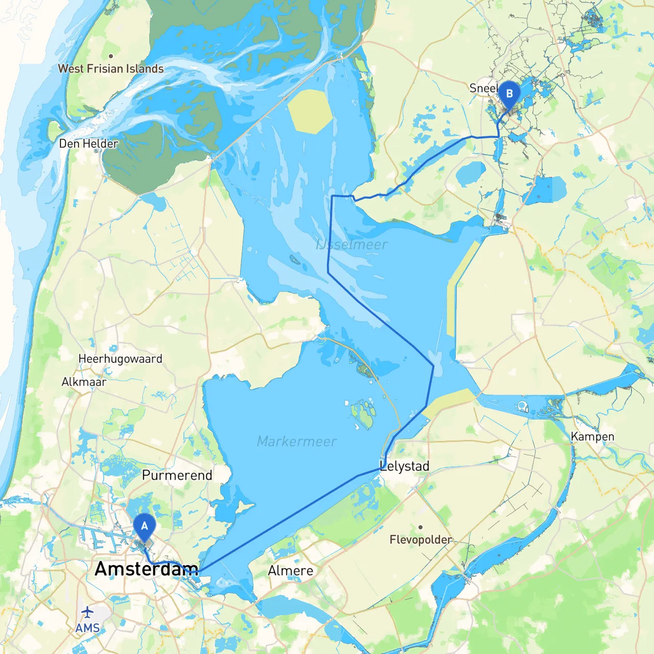Amsterdam to Uitwellingerga