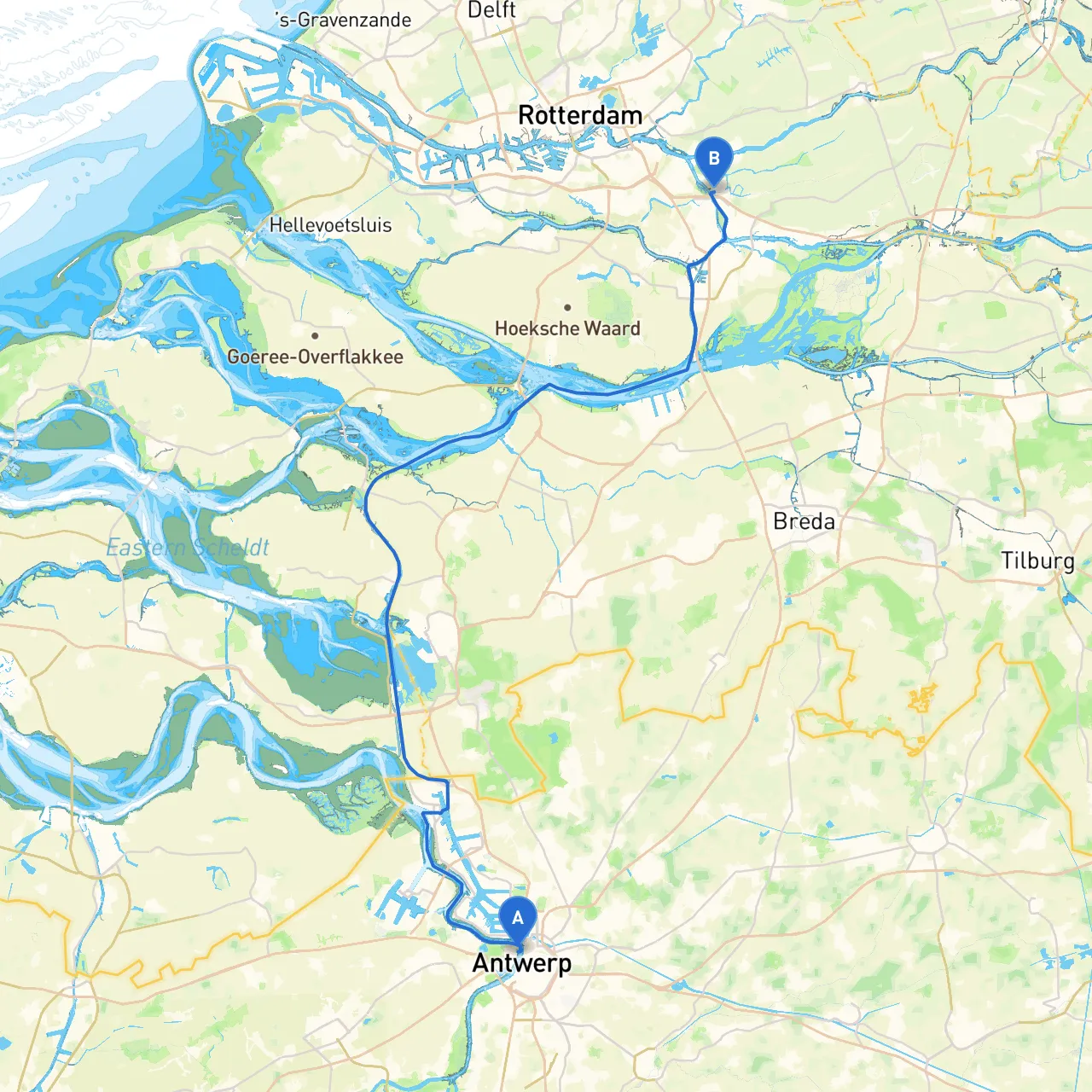 Antwerpen to Alblasserdam