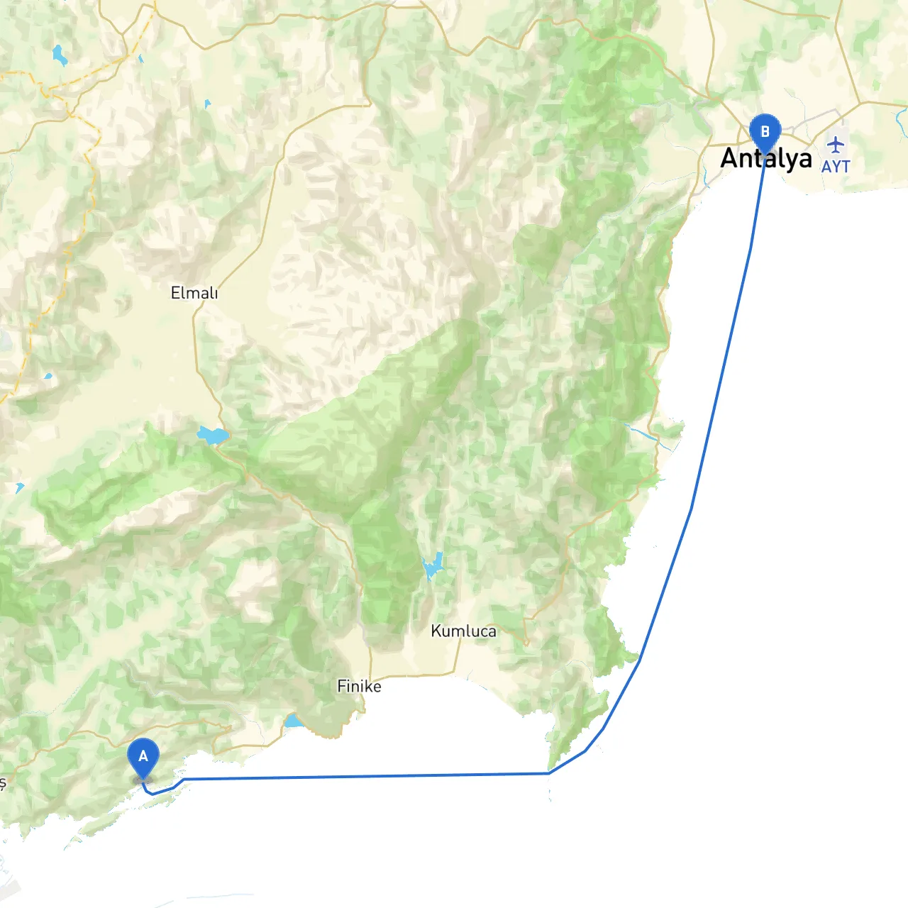 Antalya to Muratpasa