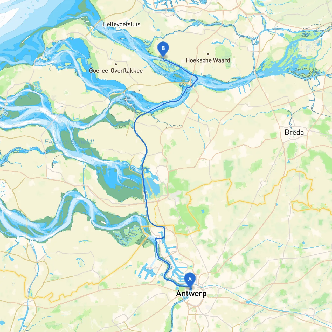 Antwerpen to Goudswaard
