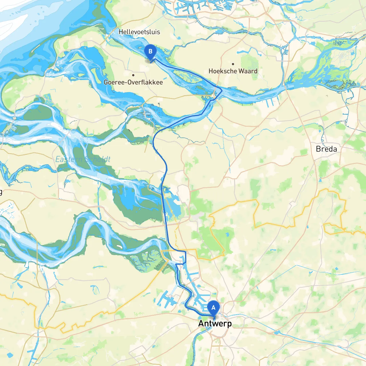 Antwerpen to Middelharnis