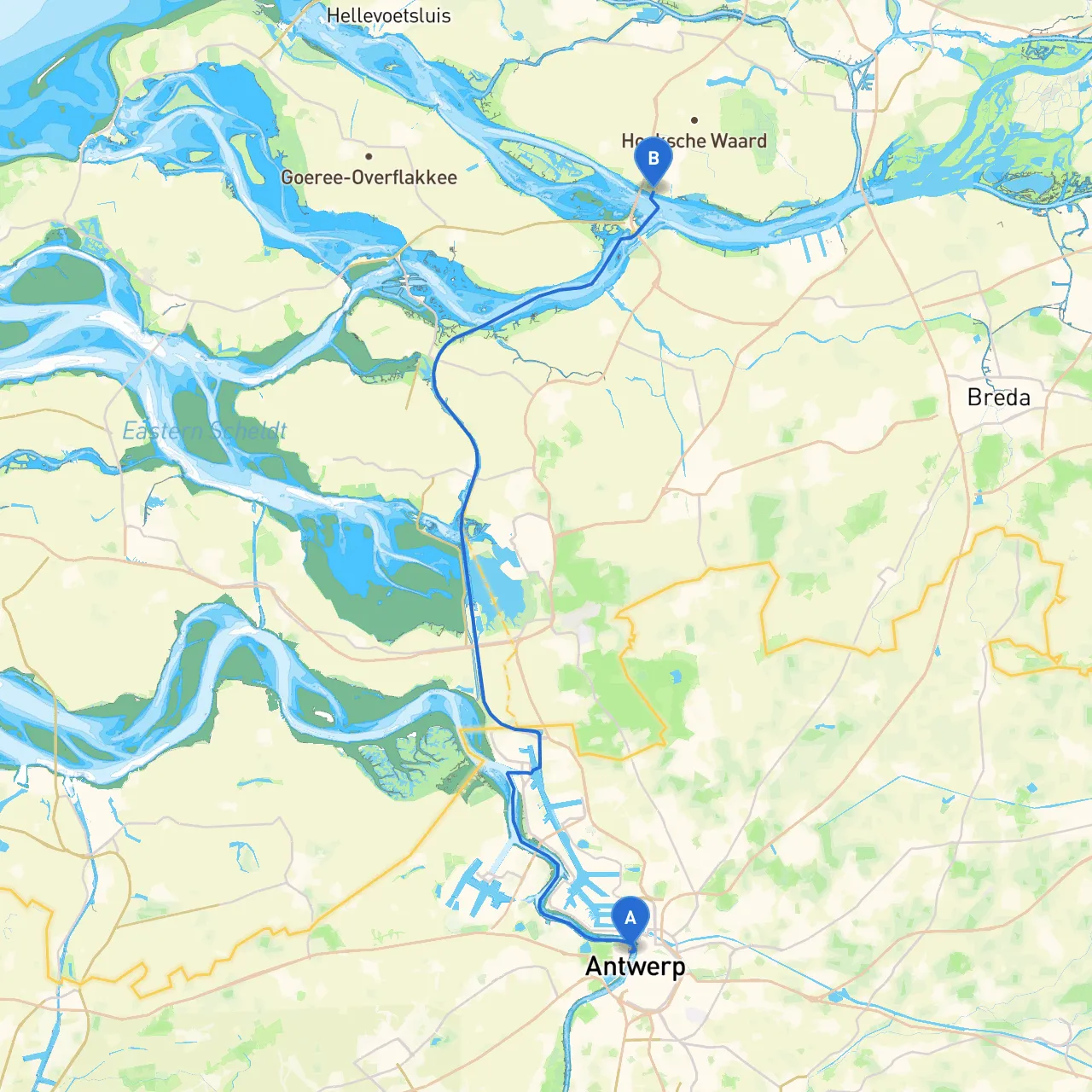 Antwerpen to Numansdorp