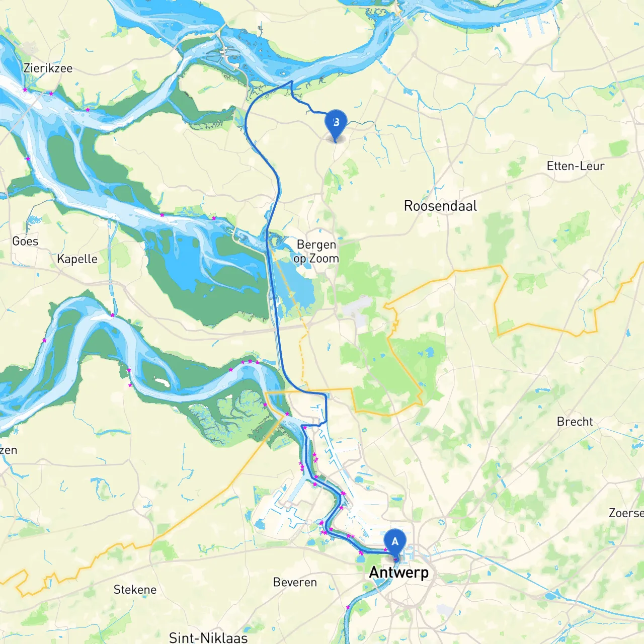 Antwerpen to Steenbergen