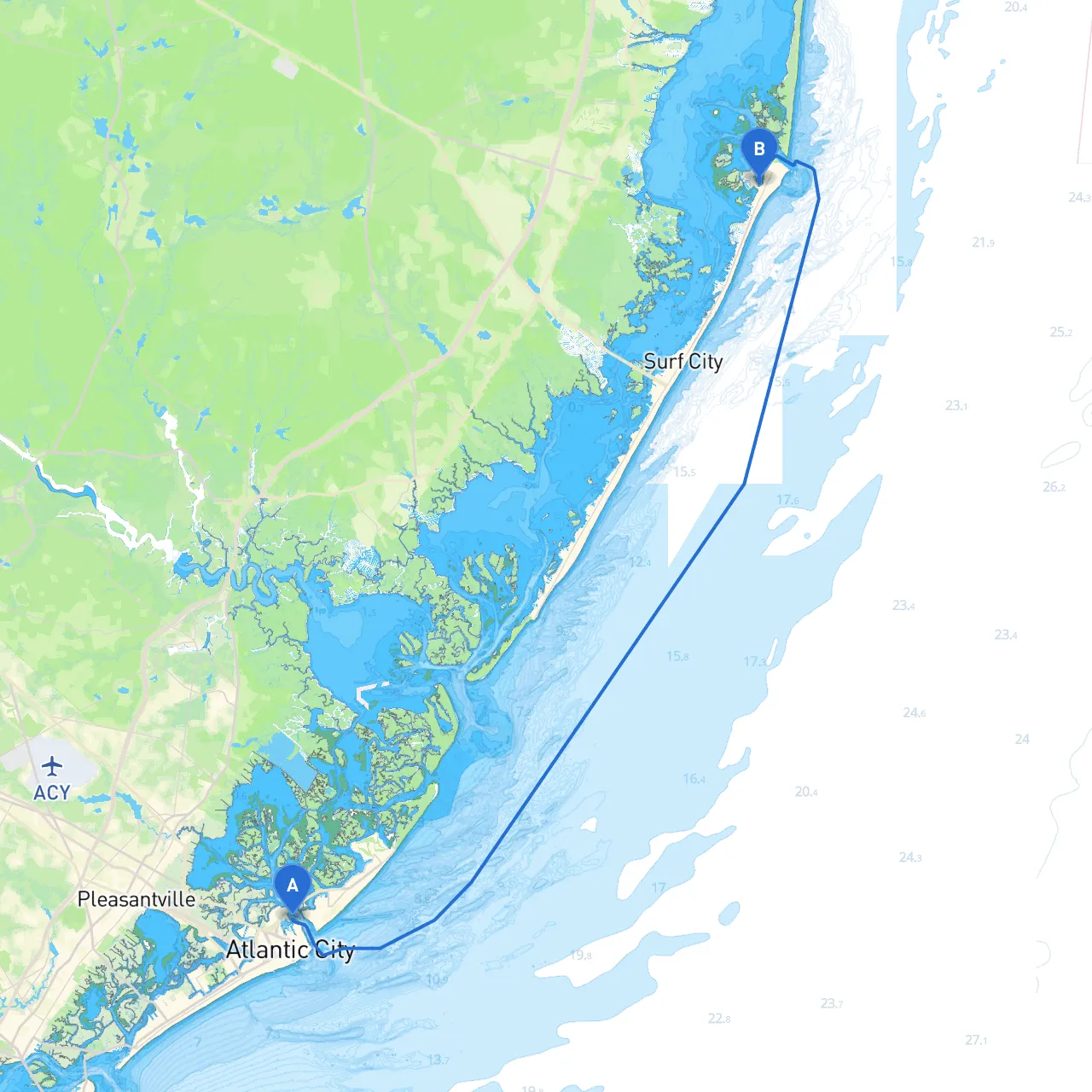 Atlantic City to Barnegat Light