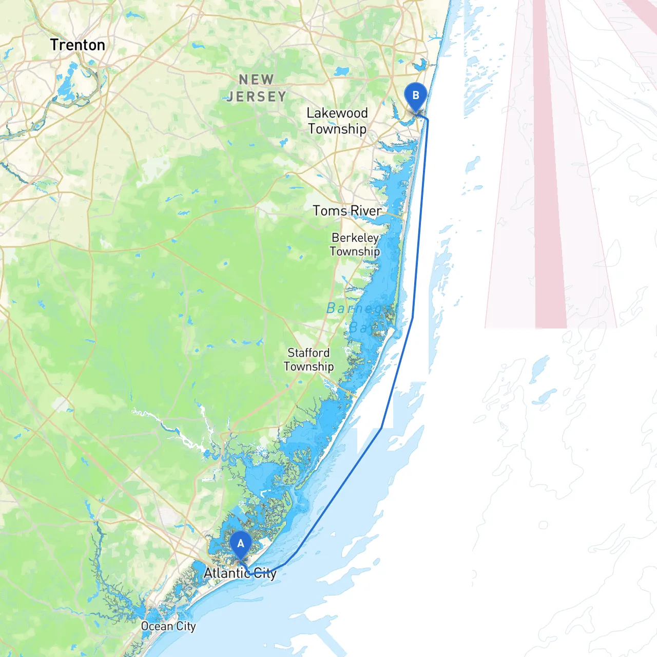 Atlantic City to Brielle