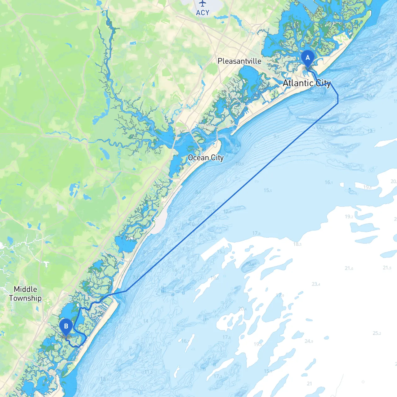 Atlantic City to Cape May Court House