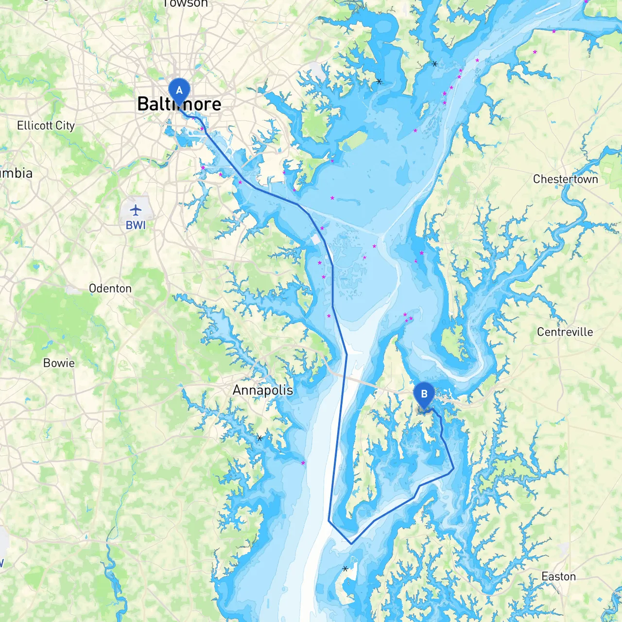 Baltimore to Chester