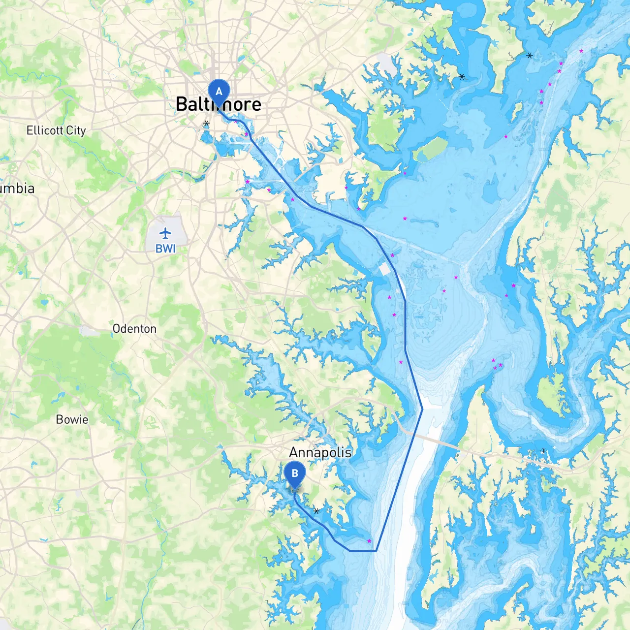 Baltimore to Edgewater