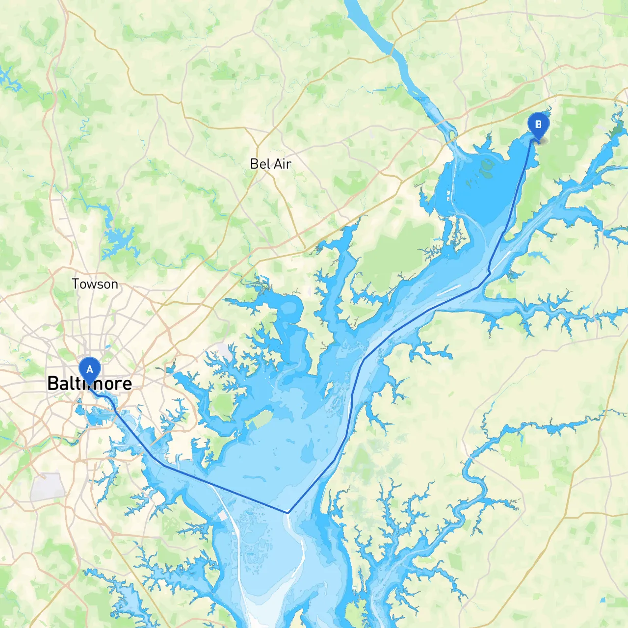 Baltimore to North East