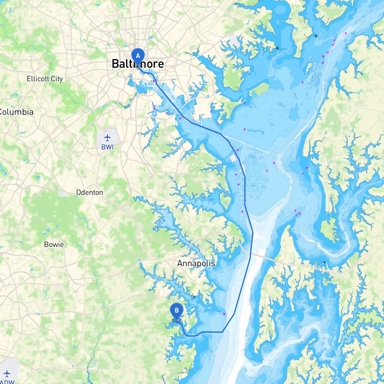 Baltimore to Selby on the Bay