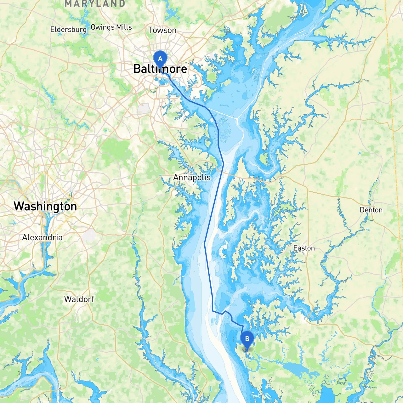 Baltimore to Taylor's Island