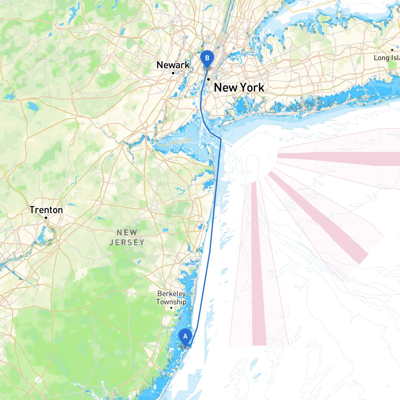 Barnegat Light to New York