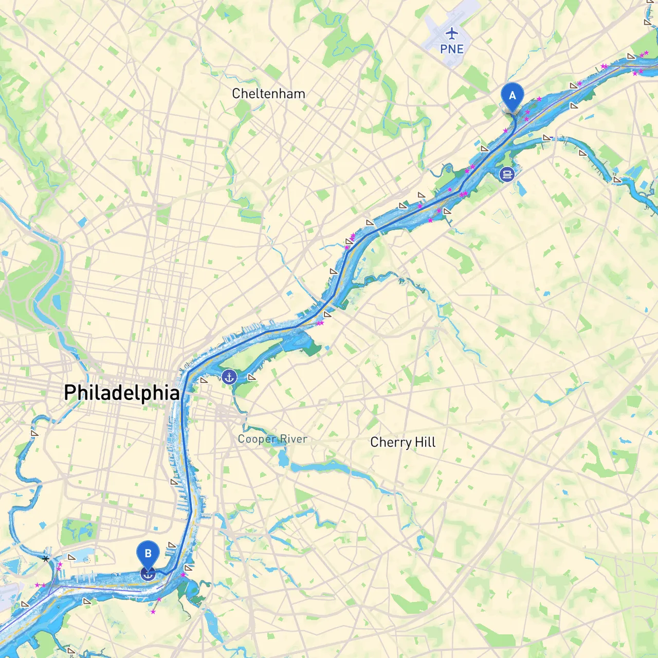 Bensalem Township to Philadelphia