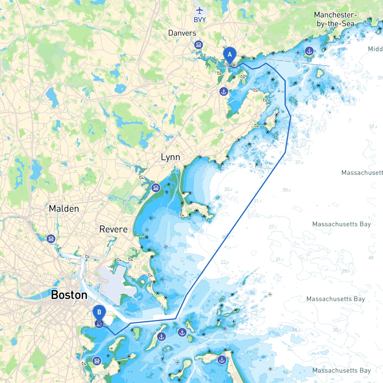 Beverly to South Boston