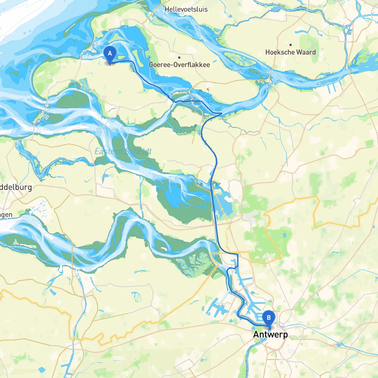 Brouwershaven to Antwerpen