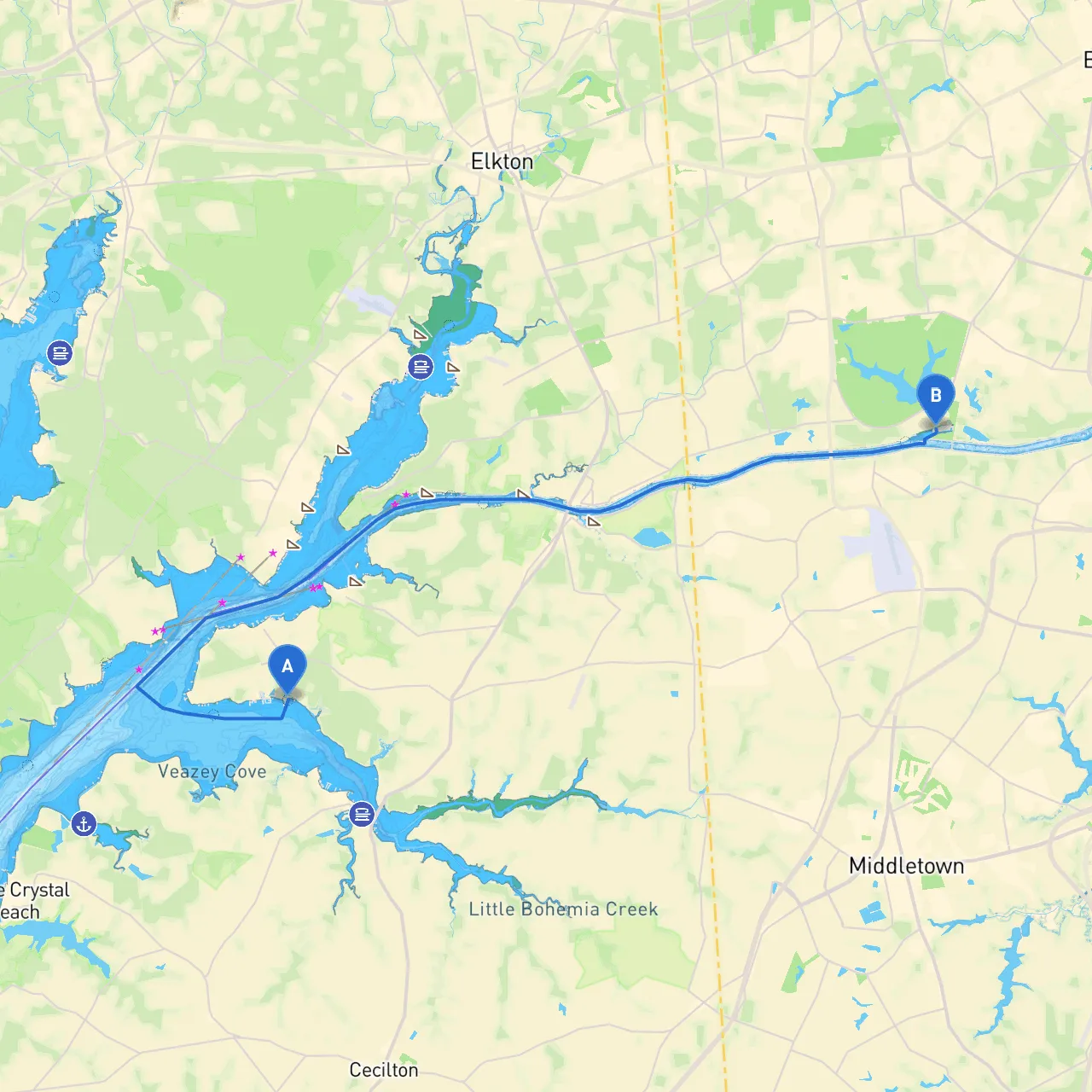 Chesapeake City to Bear