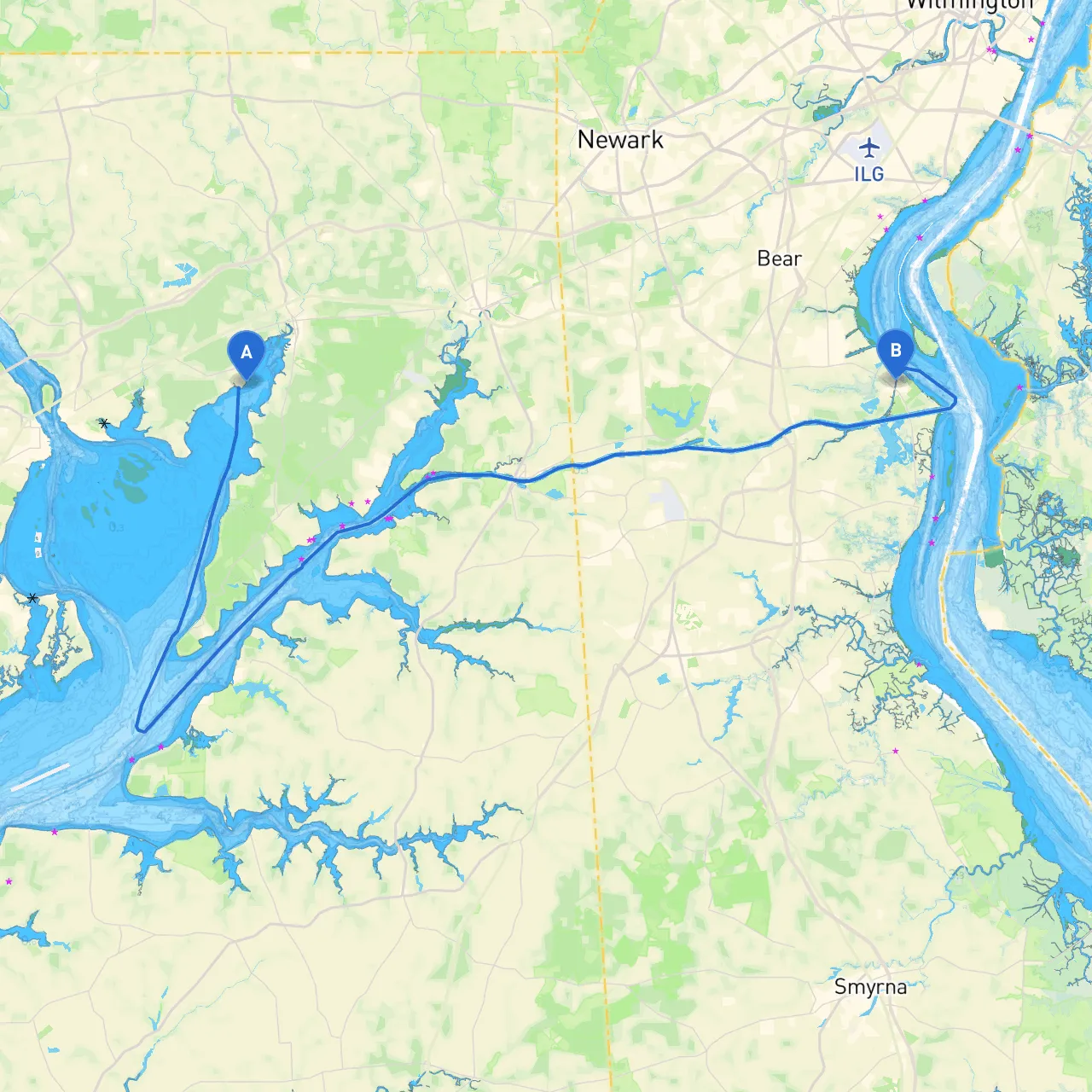 Charlestown to Delaware City