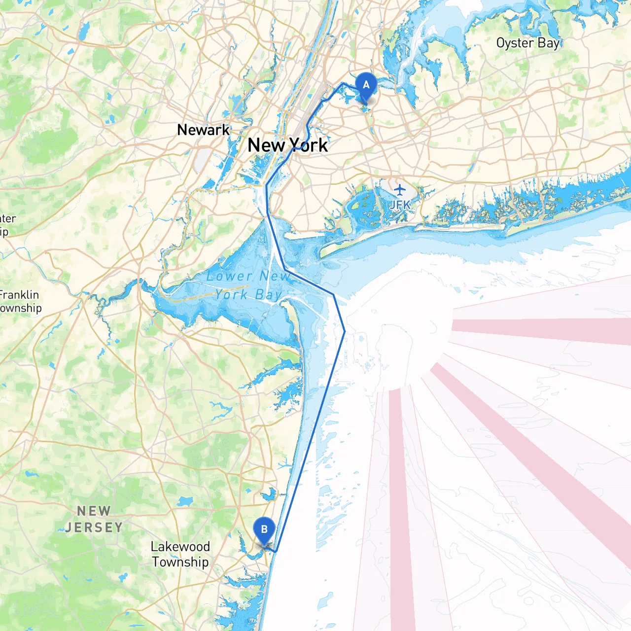 City of New York to Brielle