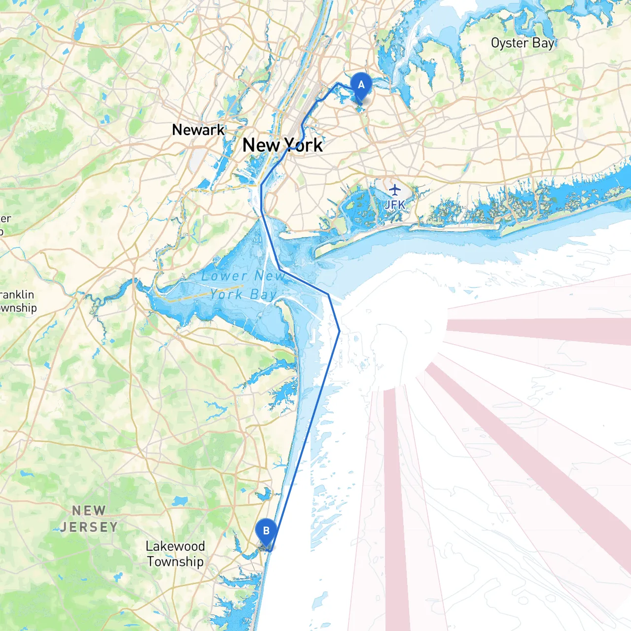 City of New York to Point Pleasant Beach