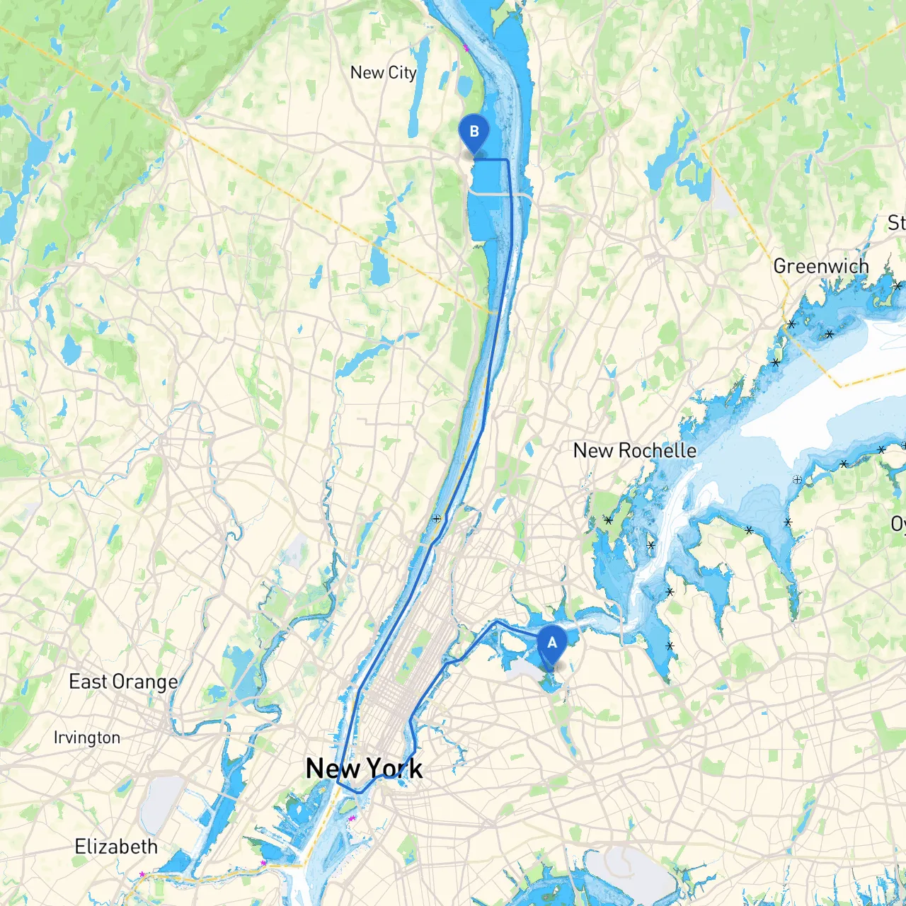 City of New York to Nyack