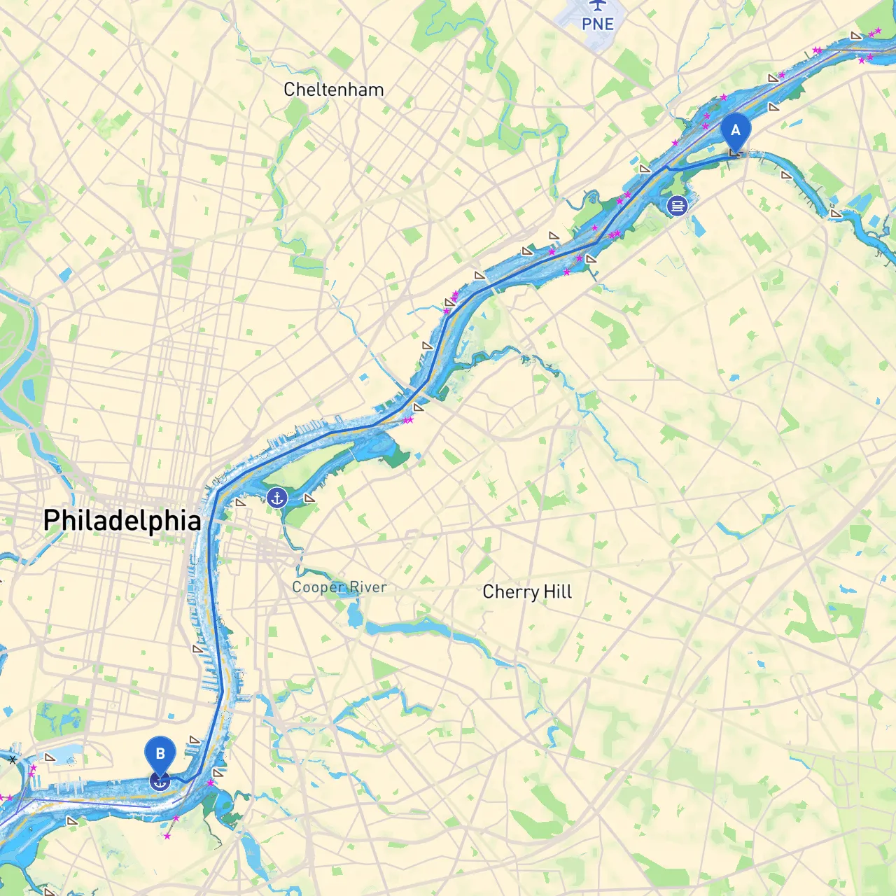 Delanco Township to Philadelphia