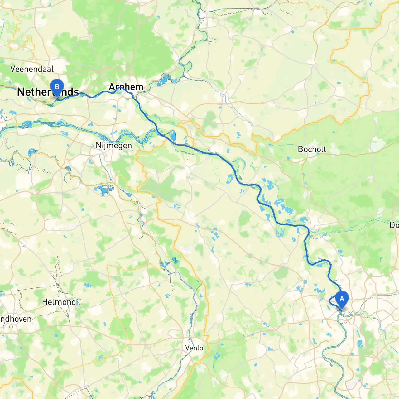 Duisburg to Wageningen