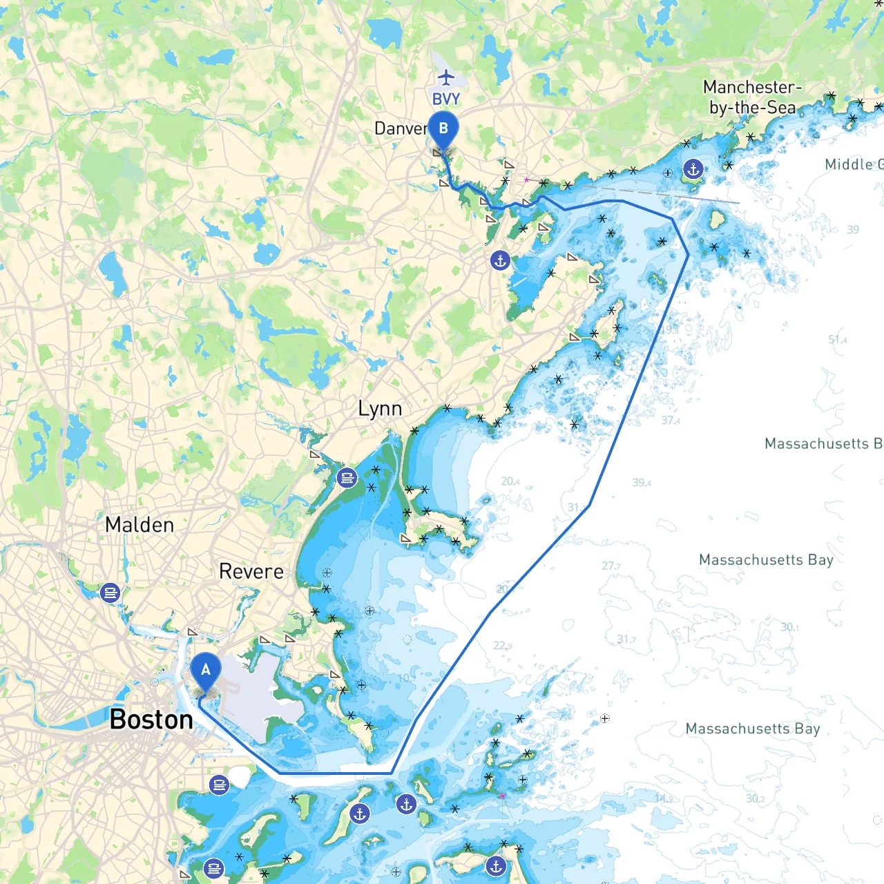 East Boston to Danvers