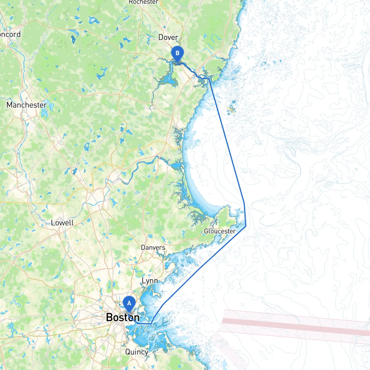 East Boston to Newington