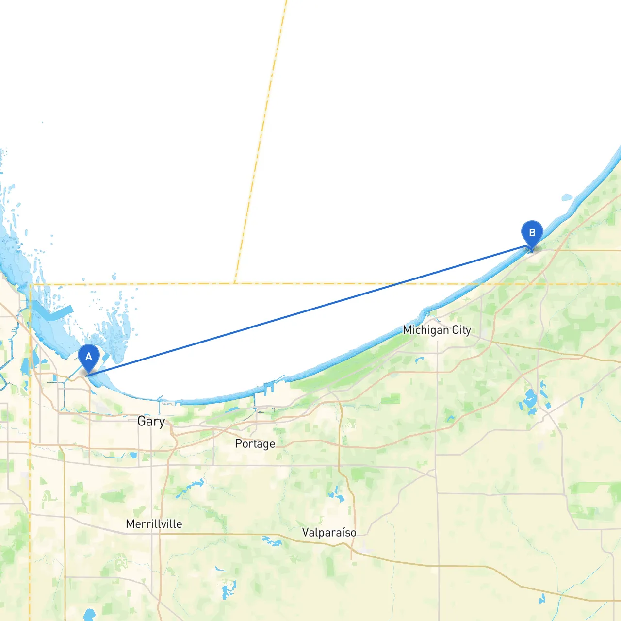 East Chicago to New Buffalo