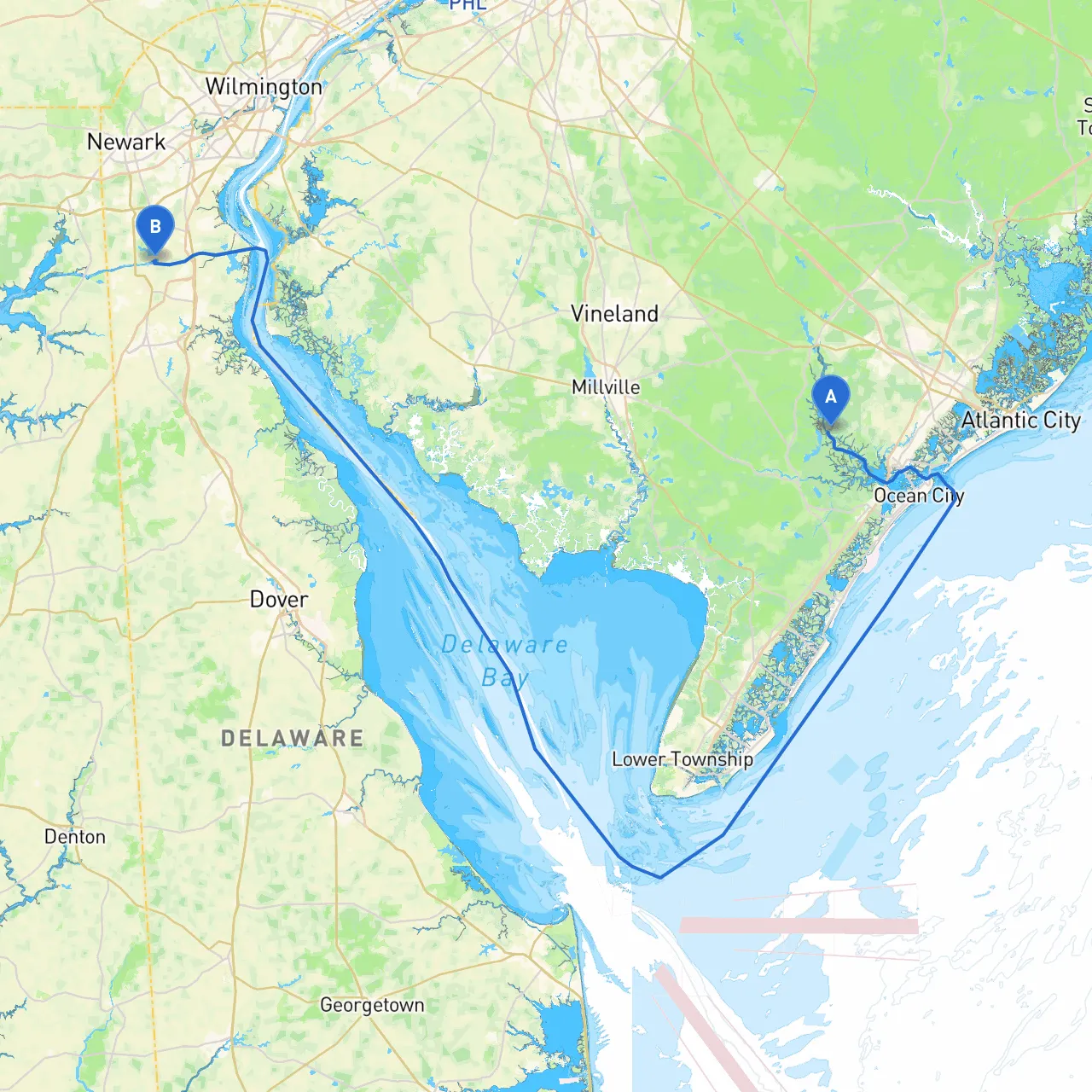 Egg Harbor Township to Bear