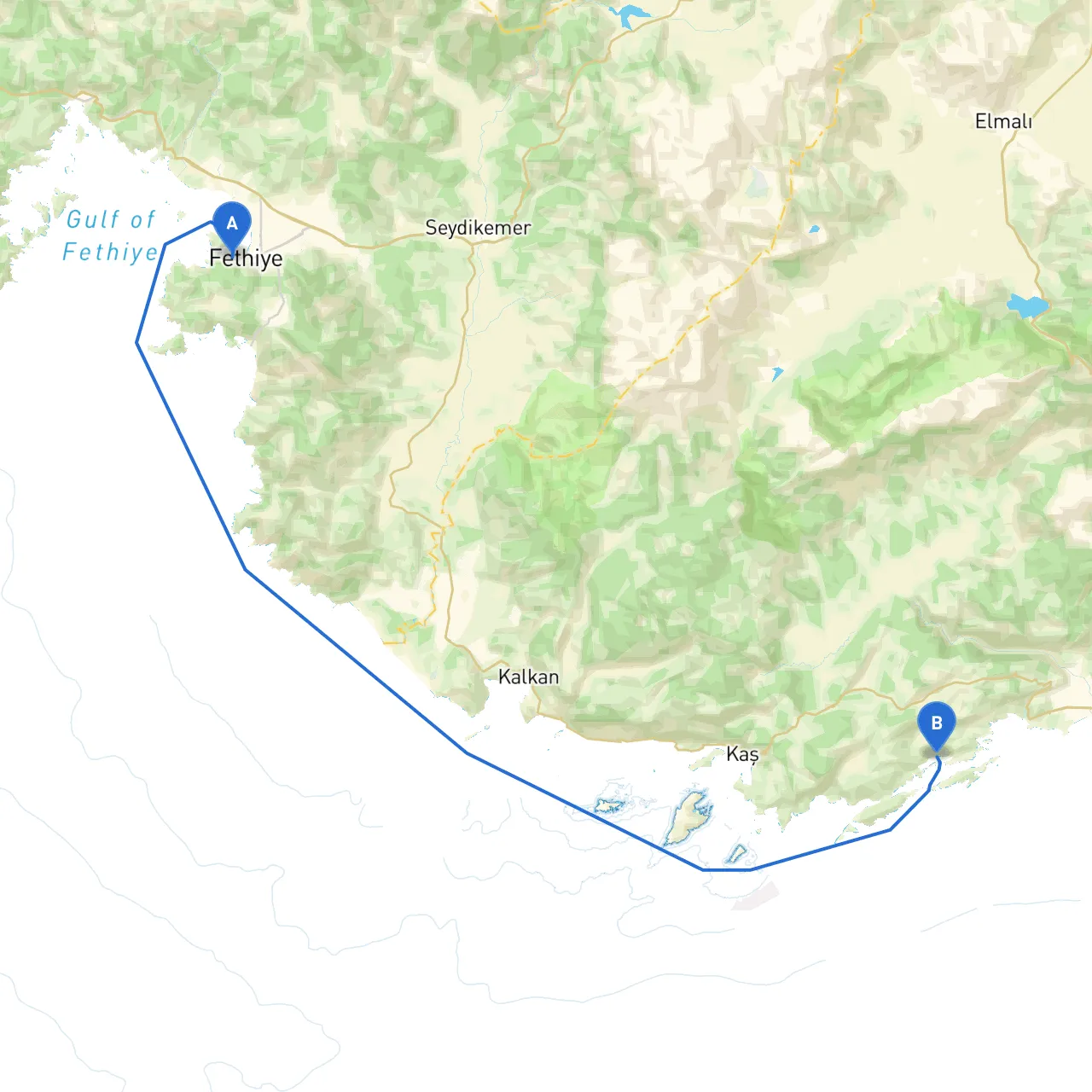 Fethiye/Mugla to Antalya