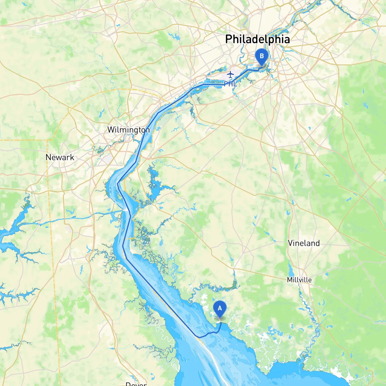 Lawrence Township to Philadelphia