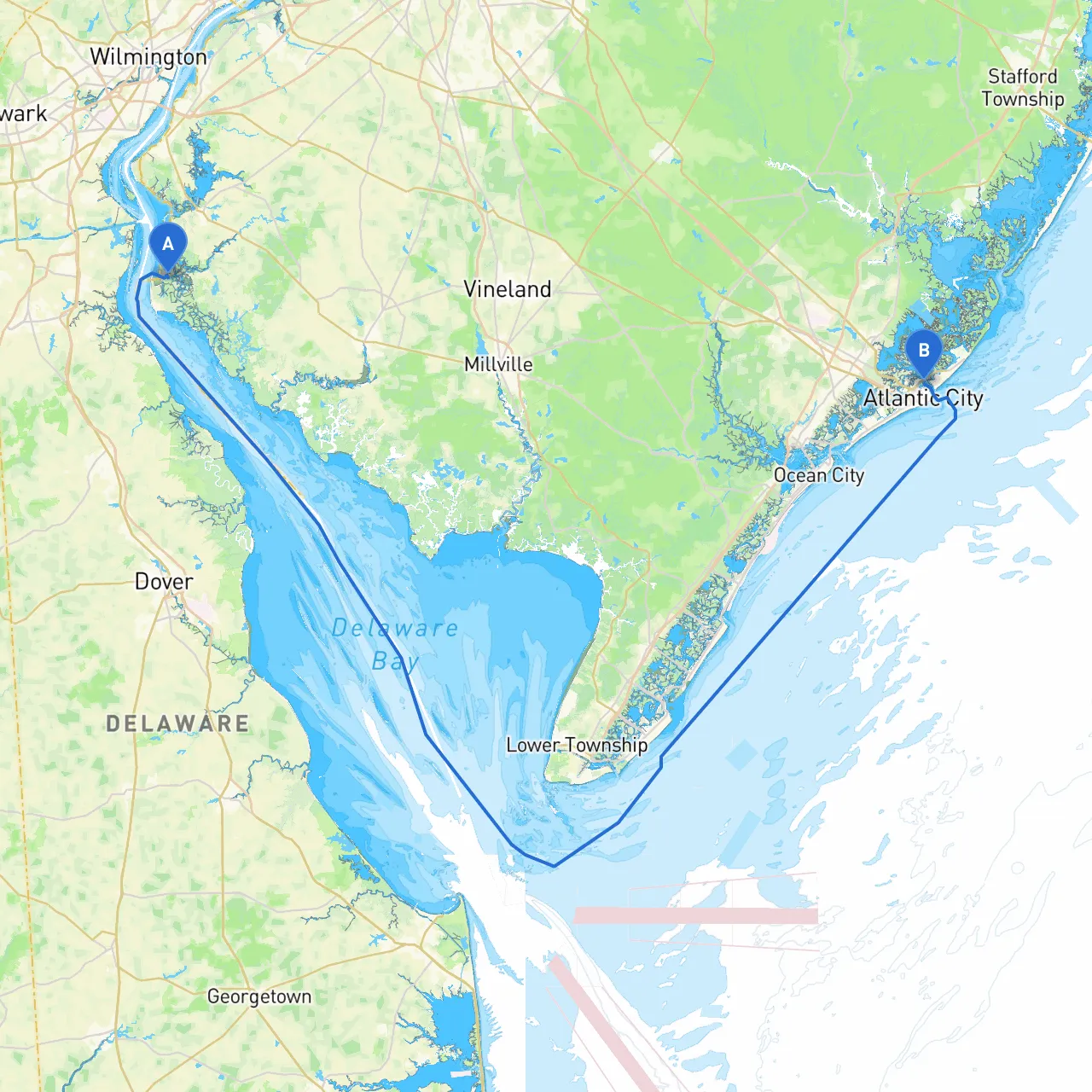 Lower Alloways Creek Township to Atlantic City