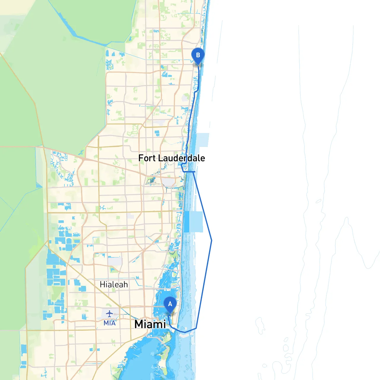 Miami Beach to Deerfield Beach