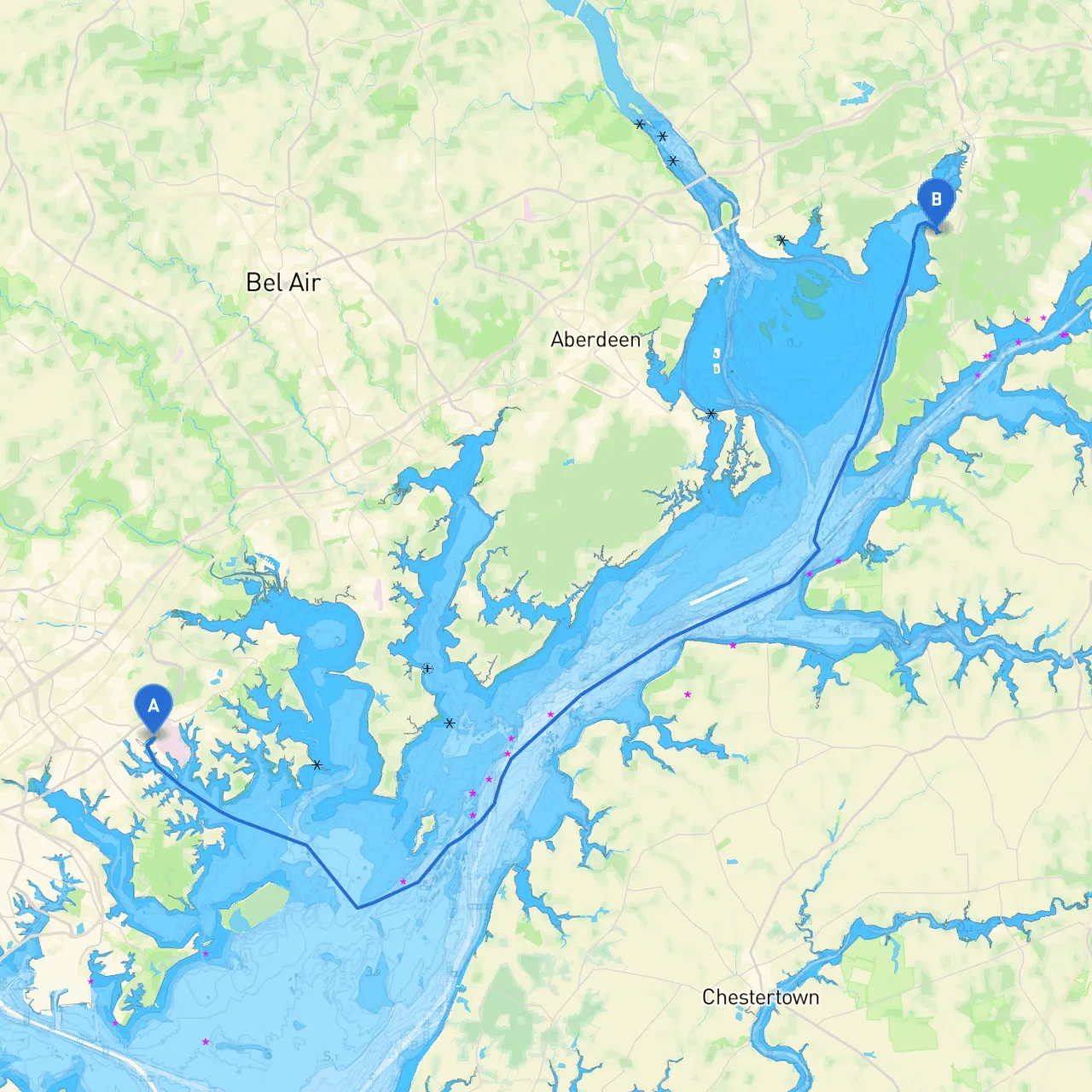 Middle River to North East