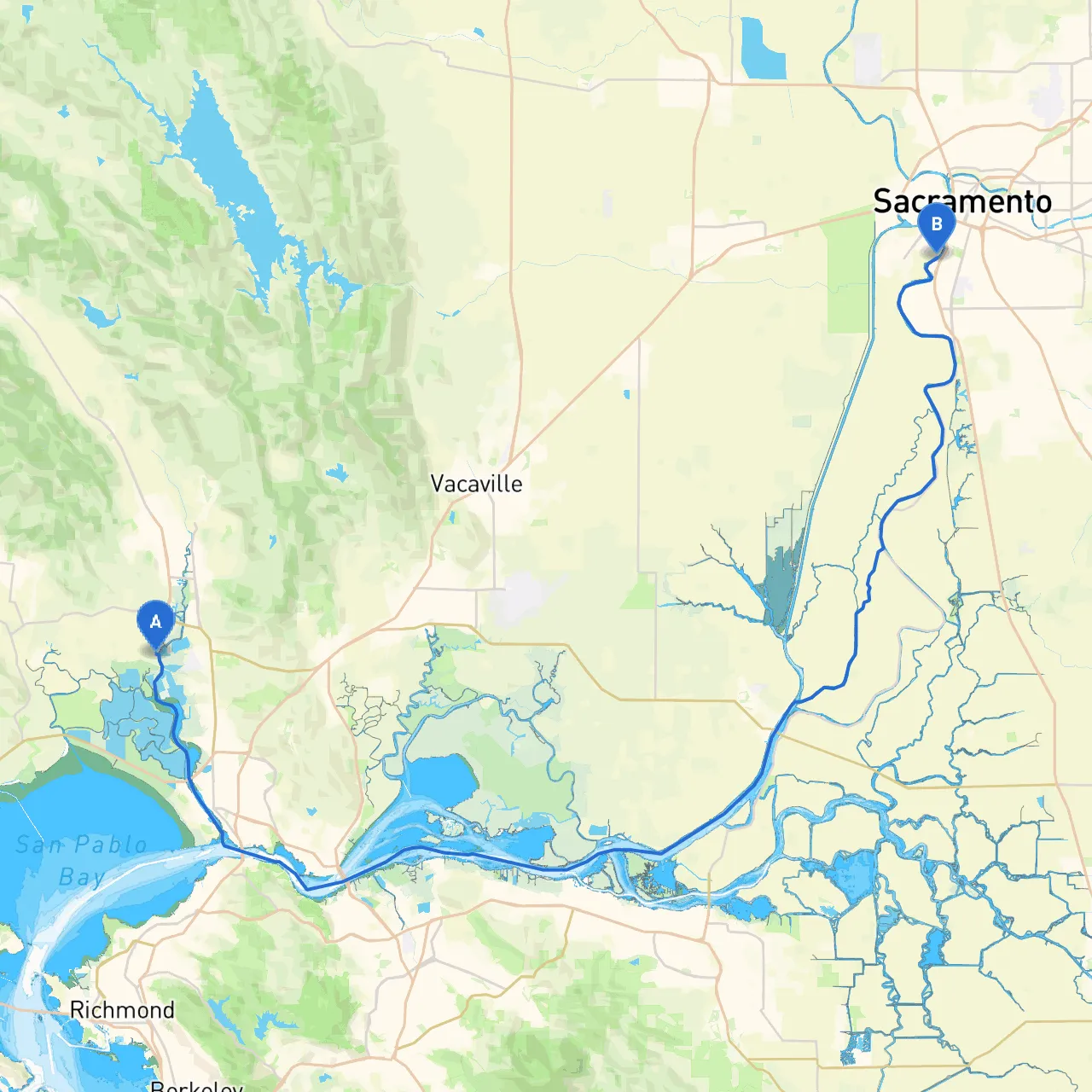 Napa to West Sacramento