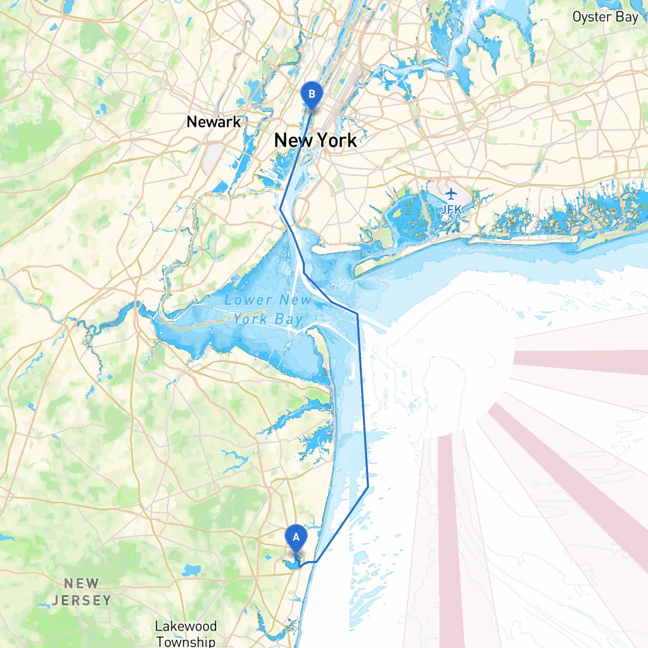 Neptune Township to New York