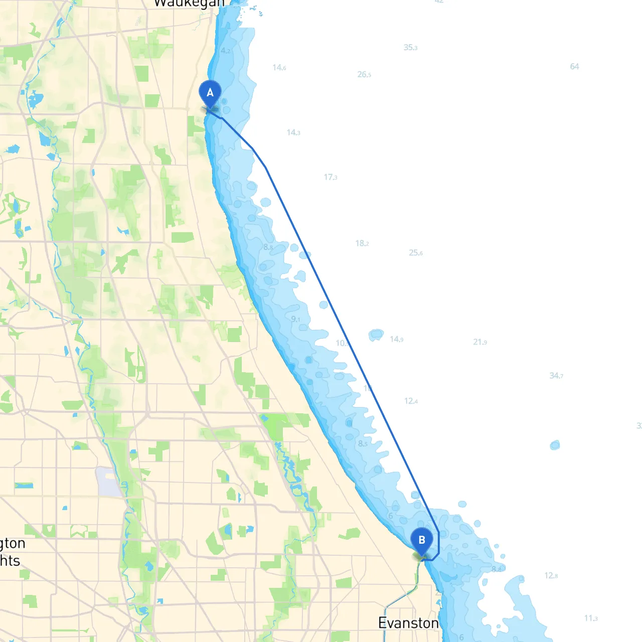 North Chicago to Wilmette