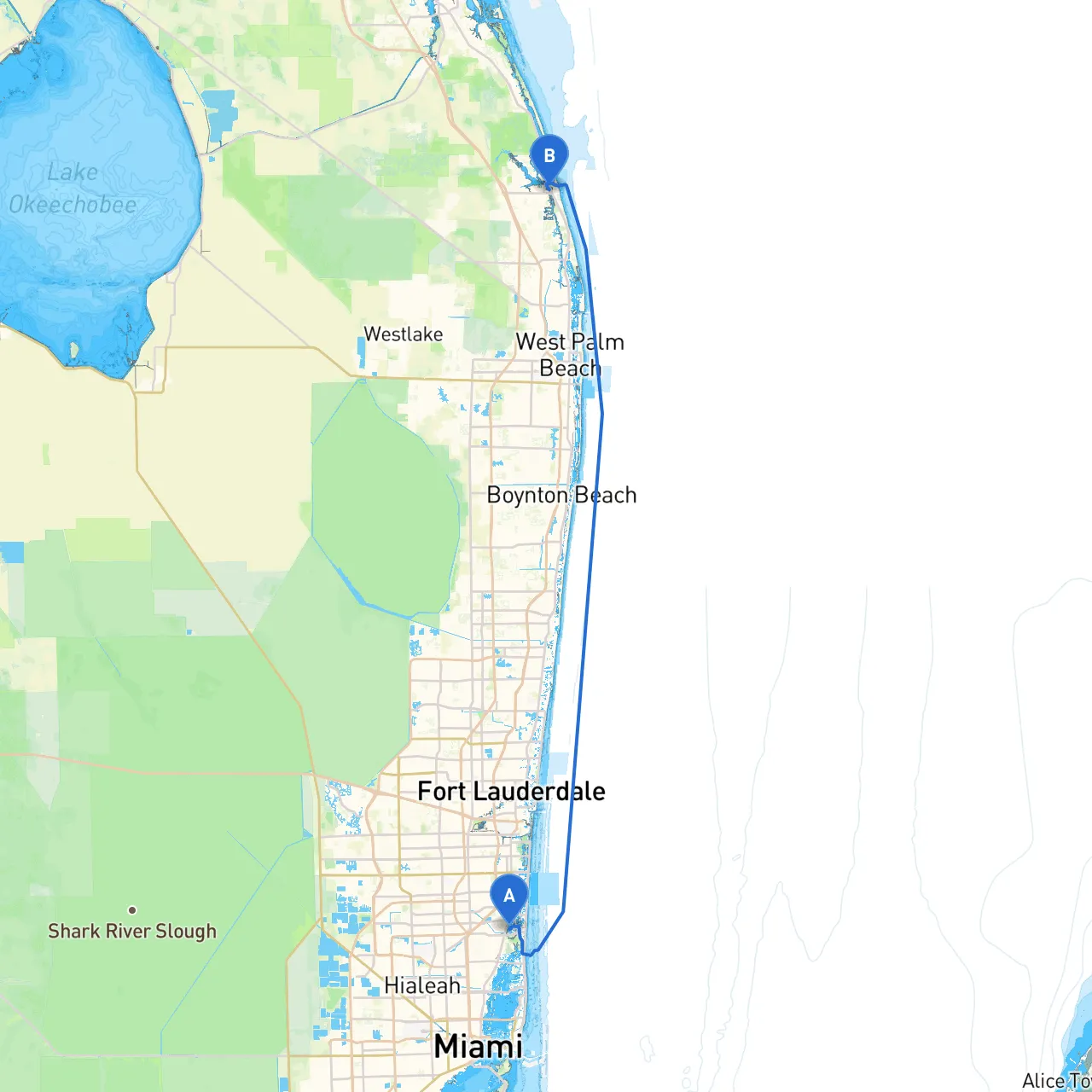 North Miami Beach to Jupiter